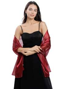 1pc Bridal Gown Shawl, European Style New Wedding Party Shawl, Solid Color Shawl And Scarf For Brides And Bridesmaids Fall Clothes For Women - A - View 9