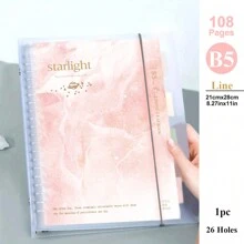 1pc Clear Loose-leaf Notebook, Simple Portable Journal Notebook For School Student, Office