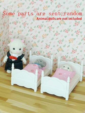 1 pieza Cama desmontable en miniatura de doble piso (sin muñeca incluida), accesorios en miniatura de cocina de familia forestal a escala 1:12 para casa de muñecas, muebles, estilo y color aleatorios, juguetes DIY para cumpleaños y fiestas, pueden sufrir daños durante el envío