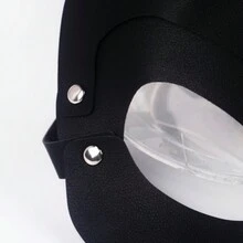 性感成人兔女郎眼罩，皮革面罩，适合角色扮演、派对、夜总会、万圣节 - 黑色 - 查看 2