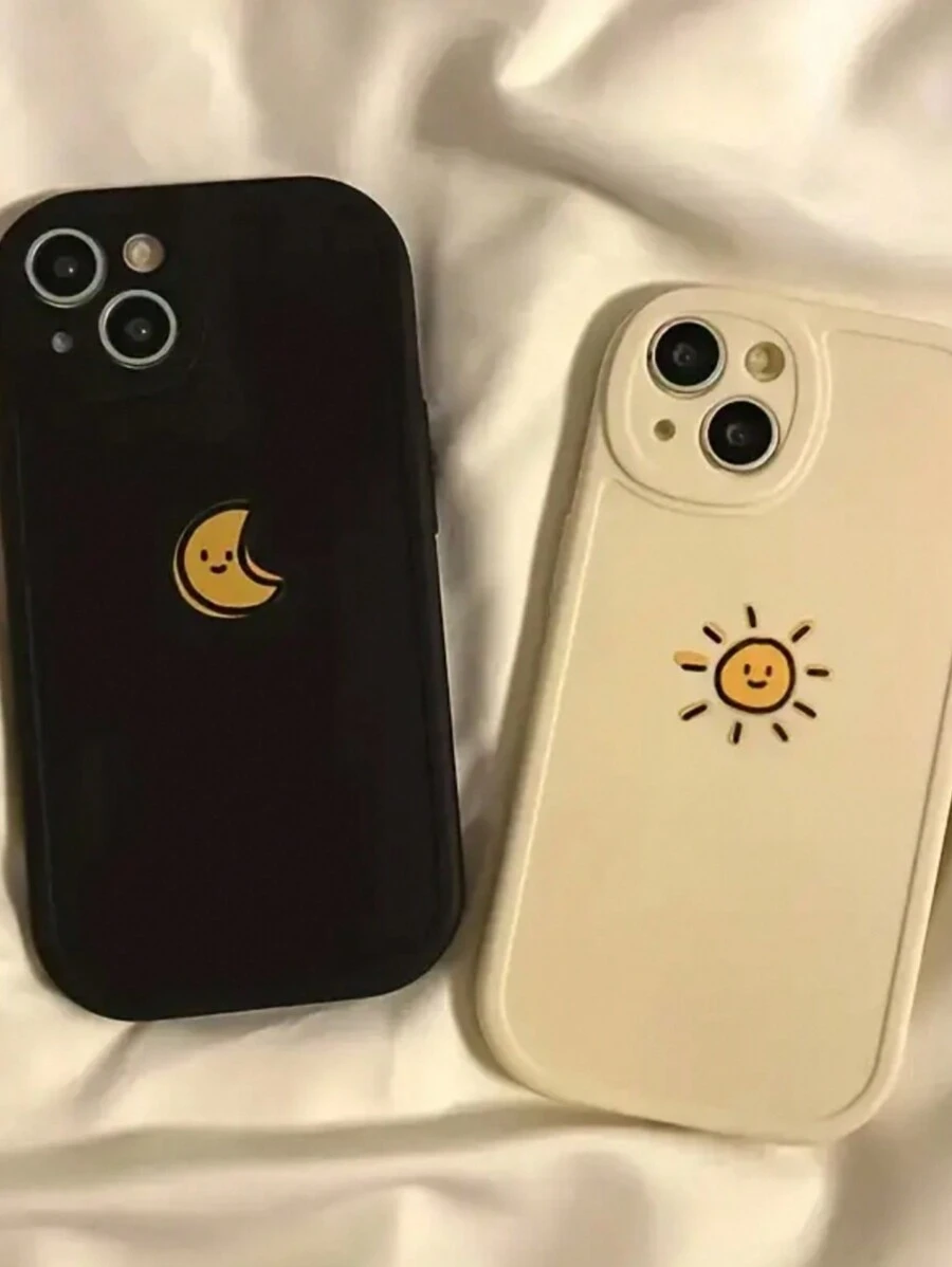 2 件磨砂气垫保护壳适用于 14 13 12 11 X 8 7 防水防震防摔防刮 - 黑與白 - 查看 1