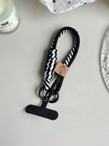 英伦风格拼色编织绳手机挂绳，带扣，适合所有手机，防摔防滑，随机金属夹颜色，适合送给母亲、家人、朋友、生日、节日的礼物，手机挂饰，手机链 - 彩色 - 查看 17