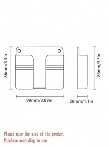 1pc Big Punch-Free Mobile Phone Holder Wall Mount Stand Remote Control Organizer Storage Box Charging Bedside Container Rack