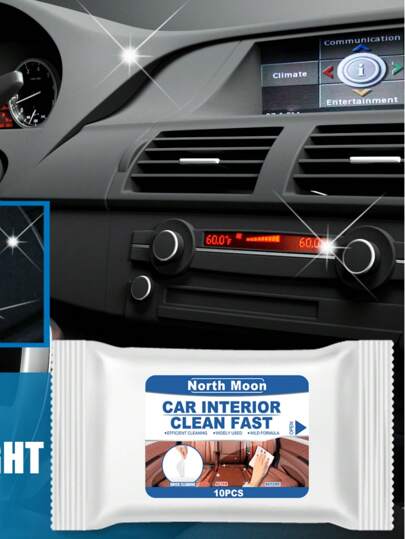 rayhong 80/40/20/10pcsCar Interior Cleaning Wipes, Leather Cleaning, Quick Decontamination, Multi-Function Dashboard Seat Cleaning, Car Water-Free Cleaning Wipes - Suitable For All Types Of Cars, Etc. (New And Old Models Are Randomly Sent)