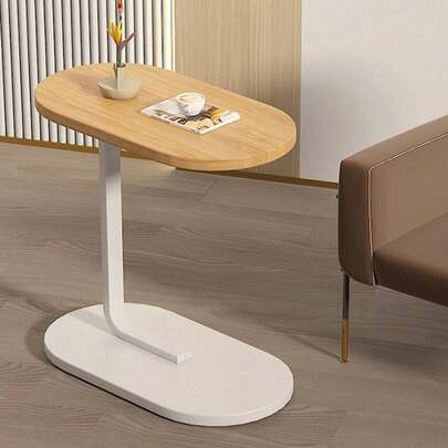 Mesa auxiliar para sofá cama, mesa auxiliar nordica en forma de U con tabloide, pequeña mesa auxiliar para todo uso, elegante y moderna