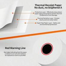 Thermal Paper Receipt Rolls Paper Fits All Credit Card Receipt Paper Thermal Receipt Paper Fits All Mini Thermal POS Printer - Multicolor - View 2