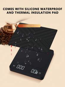 1 件高品质黑色防水多功能厨房电子秤数字咖啡秤带计时器，高精度厨房烹饪秤，意大利手持式咖啡秤，用于冲泡和滴滤咖啡的 Type-C 充电咖啡秤，带剥离功能的 LED 隐形大屏幕，Type-C 高速充电端口 - 彩色 - 查看 8