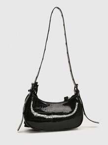 2024 新款手提包时尚包铆钉机车包三件套单肩带斜挎包 - 黑色 - 查看 3