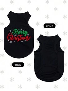2件套圣诞费尔岛印花防跳蚤、防脱毛、保暖透气背心，适合猫狗，室内外均可使用