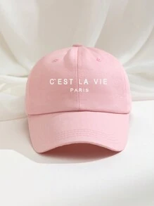 1 pièce Casquette de baseball imprimée "C'EST LA VIE PARIS", chapeau de soleil respirant et ajustable pour golf pour femmes/hommes, chapeau de soleil à bord incurvé de mode d'été, style unisexe Y2K