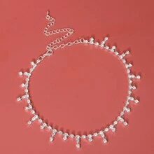 1pc Fashion Crystal Rhinestone Fishbone Necklace, Versatile Jewelry Gift For Women, Ideal For Daily Wear & Holidays