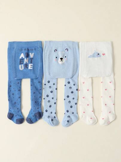 3 Stücke Pack Baby Mädchen Leggings, enge gestrickte Strumpfhosen ohne Füße, warm und weich für Herbst & Winter