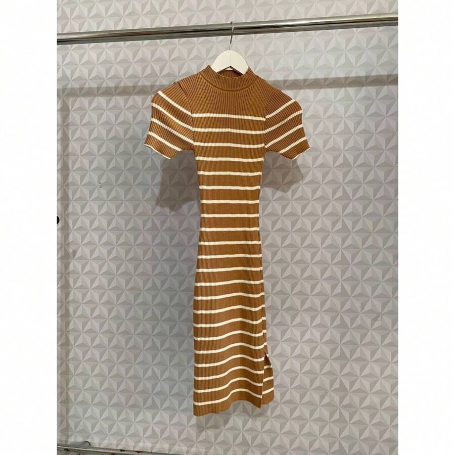 Evangelical Gospel Tube Midi Trico Modal Dress / Women's Formal Executive Secretary Clothing / Women's Party Clothing - Lạc đà - Xem 1
