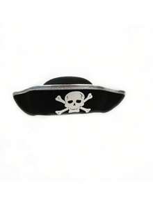 1pc Children Skull Pattern Hat, Pirate Style Hat For Holiday Costume - A - View 9