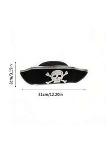 1pc Children Skull Pattern Hat, Pirate Style Hat For Holiday Costume - A - View 4