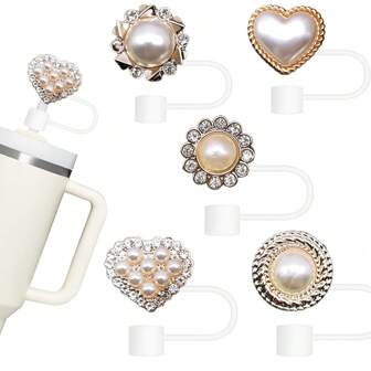 Shiny Straw Covers Cap For  Cups 30&40 Oz Tumbler, Resin Colorful Shiny Straw Protectors Tips Cover For Reusable Drinking Straws  Tumblers Accessories(Shiny)