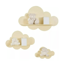 Trio Of Cloud Model Niches In MDF Baby Room Shelf - 黃色 - 查看 1