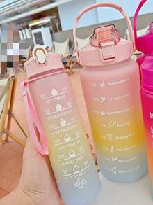 1 bình nước PC dung tích lớn 2L hoặc 750ml hoặc 280ml, cốc đựng nước có ống hút di động dùng cho thể thao và thể hình, dùng trong nhà và du lịch ngoài trời - bột ba màu - Xem 11
