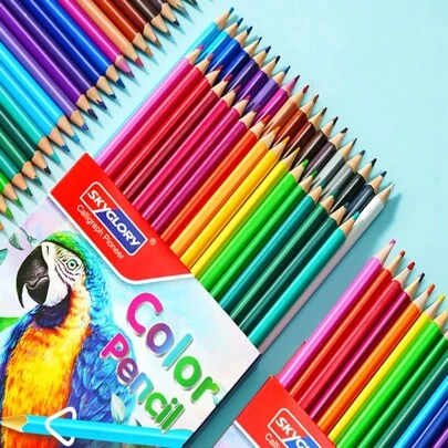 48 lápices de colores, aptos para artes y manualidades, pintura familiar, colorear tarjetas, dibujo DIY, útiles de oficina y escolares, ideales para pintar, Navidad y vuelta al cole
