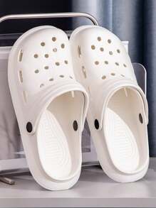 2025 新款夏季大码女士休闲木屐、冰淇淋和太阳镜卡通图案、透气防水花园凉鞋，配有可拆卸花朵装饰、沙滩拖鞋 - 白色 - 查看 8