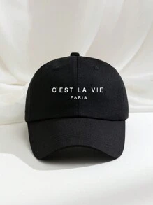 1 pièce Casquette de baseball imprimée "C'EST LA VIE PARIS", chapeau de soleil respirant et ajustable pour golf pour femmes/hommes, chapeau de soleil à bord incurvé de mode d'été, style unisexe Y2K