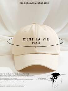 1 pièce Casquette de baseball imprimée "C'EST LA VIE PARIS", chapeau de soleil respirant et ajustable pour golf pour femmes/hommes, chapeau de soleil à bord incurvé de mode d'été, style unisexe Y2K