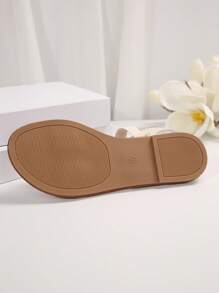 New Summer Women Flat Sandals, Home Slippers, Beach Shoes, Roman Sandals - Beige - View 3