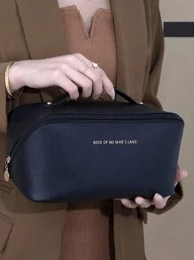 1pc Large Capacity Travel Makeup Bag, Multi-Functional Cosmetic Organizer Pouch, Waterproof Toiletry Bag, Portable Makeup Pouch With Compartments, Ideal For Back To School