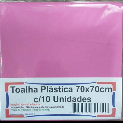 Kit 10 Toalha De Mesa Festa Covidados De Plástico Lisa Para Cobra Mancha 70 x 70cm