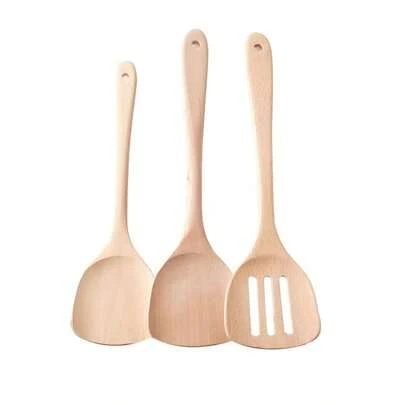 1pc Wooden Cooking Spatula, Long Handle Non-Stick Pan Stirring Spoon, Wooden Kitchen Utensil Suitable For Home And Restaurant