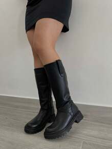 bota larga abajo de la rodilla en comoda - Negro - Ver 1