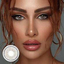 UYAAI 1 Pair - Natural Year Disposable Colored Contact Lenses, Large Diameter, Suitable For Dates, Daily Wear, Halloween Costumes, Cosplay - Brown - View 2