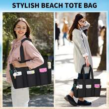 NEWHEY Tote Bags For Women Large Beach Tote Bag With Zipper Waterproof Travel Tote Bags Lightweight Teacher Pool Nurse Work Handbag