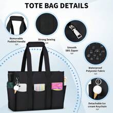 NEWHEY Tote Bags For Women Large Beach Tote Bag With Zipper Waterproof Travel Tote Bags Lightweight Teacher Pool Nurse Work Handbag