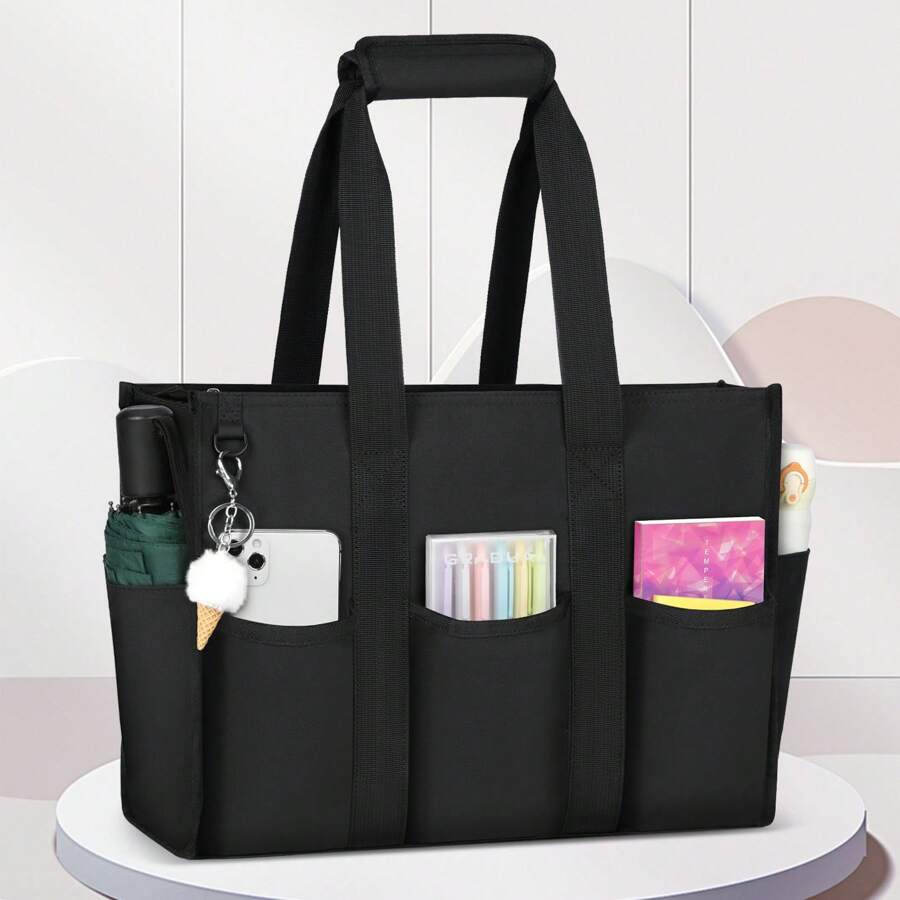 NEWHEY Tote Bags For Women Large Beach Tote Bag With Zipper Waterproof Travel Tote Bags Lightweight Teacher Pool Nurse Work Handbag