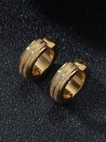 Men Textured Metal Ear Cuffs - Silver - View 14