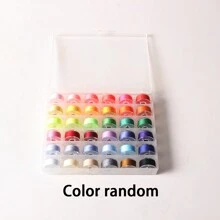 EDCUEBE7 Carretes de hilo de coser negro, bobinas de hilo de coser y caja de almacenamiento (color aleatorio) - Negro - Ver 9