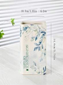 White Ceramic Book Vase Creative Book-Shaped Decorative Ceramic Flower Vase - Book Shape-plant Pattern - View 2