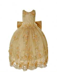 Maylin Romina Girl's Long Party Dress - 金色 - 查看 1