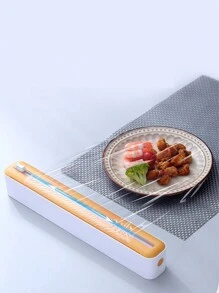 1pc Kitchen Cling Film Dispenser With Cutter, Plastic Food Wrap Roll Holder - Multi-Functional Plastic Cutter For Cling Film, Baking Paper, And Foil - Essential Kitchen Organizer For Food Preservation And Storage,For Christmas, New Year, Wedding, Birthday Party Gift, Kitchen Accessories, Kitchen Decor, Room Decor, Home Decor - One Size - View 7