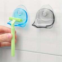 Soporte para cuchilla de baño con ventosa, Portacepillos de dientes de baño, Soporte para cuchilla de ducha, Estante de almacenamiento para cuchillas de baño montado en la pared