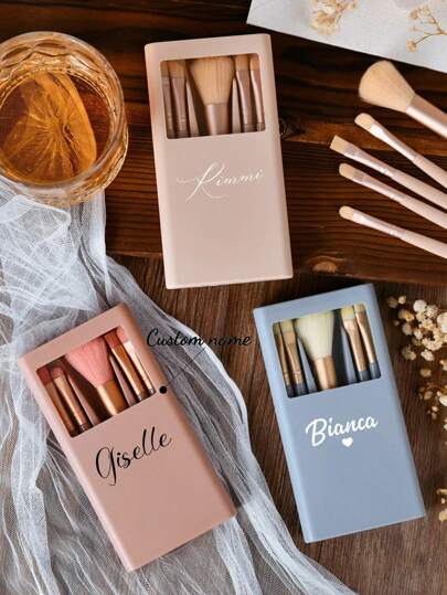 Personalized Makeup Brush Set,Ultimate Portable Make-Up Brush Set, Bridesmaid Makeup Brush, Gift For Woman, Bridesmaid Gifts