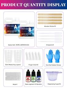 100ml/200ml/500ml/1000ml透明水晶環氧樹脂套件，零氣泡樹脂，適用於桌面和酒吧鑄造，透明樹脂製作手工藝品，生日/派對/節日禮物 - Epoxy Resin - 查看 17