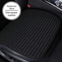 1 pieza Cojín de apoyo lumbar para asiento de coche de lino, diseño de guinga universal para todas las estaciones - Negro - Ver 8