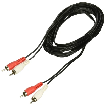 Cable de audio estéreo RCA, cable AV con conectores macho RCA dorados chapados en oro de 5 pies (1,5 m) para HDTV, DVD, VCR