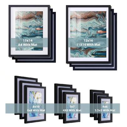 优雅的壁挂式相框，多种颜色可选，适用于 4x6、5x7、8x10、11x14、12x16 英寸的照片尺寸，是家居装饰的理想之选，尤其适合星月主题照片。