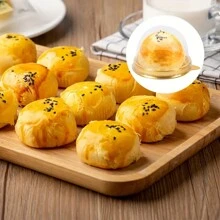 50 件方形塑料蛋糕盒带透明盖子用于烘焙学校用品食品袋食品盒适用于糖果巧克力饼干等。 - 金色 - 查看 9