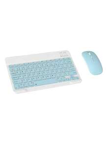 Rechargeable Wireless Bluetooth Keyboard Mouse Kit Tablet/Laptop - màu xanh lá - Xem 11