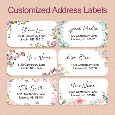 Personalized Address Labels With Floral Themes-Customizable Return Address Stickers For Letters, Cards, And Gift Packages-Perfect For Home Offices, Celebrations, And Daily Mailings- , Water-Resistant, And Easy-To-Apply Custom Labels-Add A Stylish Touch To Your Correspondence With Elegant Flower Designs-Ideal For Weddings, Parties, And Special Occasions-High-Quality And Long-Lasting Address Labels For All Your Mailing Needs,Festive Calendar