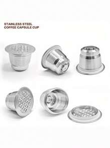 1个可重复使用的不锈钢咖啡胶囊杯，适用于咖啡机 - 高品质滤网，提供完美的咖啡冲泡体验 - 彩色 - 查看 9